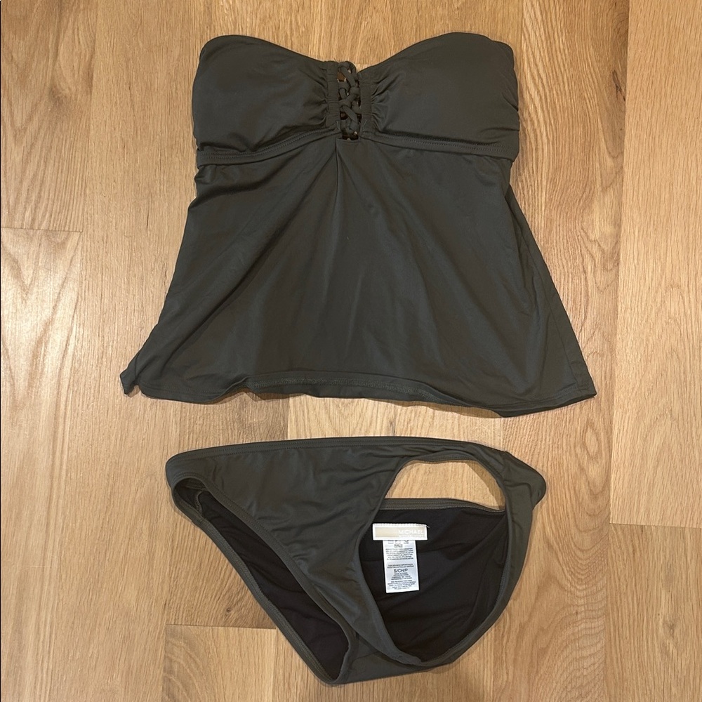 Michael Kors Olive Strapless Bikini Set